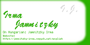 irma jamnitzky business card